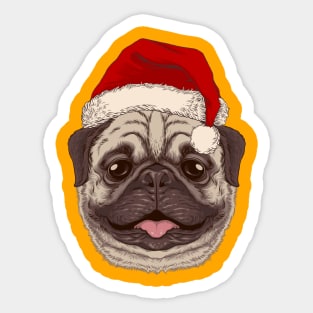 santa pug Sticker